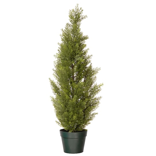 Michaels, Arborvitae with Green Pot – Category: Artificial Trees